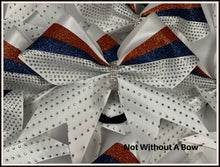 Load image into Gallery viewer, Sticks and Stones Rhinestone Glitter Satin Cheer Bow | Customize Colors