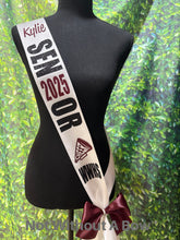 Load image into Gallery viewer, Cheer Senior Sash - Cheer Megaphone Senior Night Sash - Customize Colors