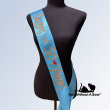 Load image into Gallery viewer, 21st Birthday Sash - Cheers to 21 Years Birthday Sash - Birthday Sash - Personalized Customize Colors & Year