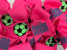 Load image into Gallery viewer, Soccer Bow Personalized | Dual Color Soccer Bow | Customize Colors