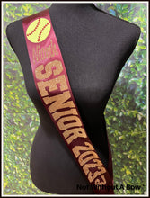 Load image into Gallery viewer, Softball Sash - Softball Senior Sash - Customize Colors