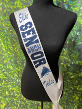 Load image into Gallery viewer, Cheer Megaphone w/ School Cutout Senior Night Sash - Customize Colors