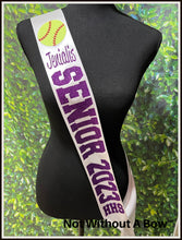 Load image into Gallery viewer, Softball Sash - Softball Senior Sash - Customize Colors