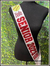 Load image into Gallery viewer, Softball Sash - Softball Senior Sash - Customize Colors