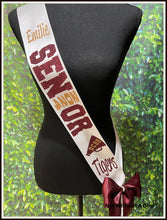 Load image into Gallery viewer, Cheer Megaphone w/ School Cutout Senior Night Sash - Customize Colors