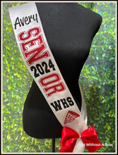 Load image into Gallery viewer, Cheer Senior Sash 2027 - Cheer Senior Night Sash - Wide Sash - Customize Colors