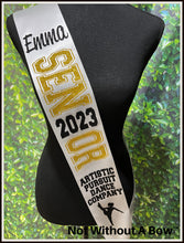 Load image into Gallery viewer, Gymnastics Senior Night Sash - Wide Sash - Customize Colors