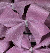 Load image into Gallery viewer, Solid Glitter Pink Awareness Cheer Bow