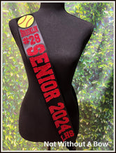 Load image into Gallery viewer, Softball Sash - Softball Senior Sash - Customize Colors