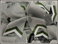 Load image into Gallery viewer, Chevron Tail Glitter Cheer Bow