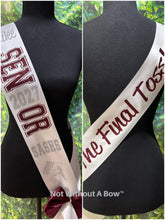 Load image into Gallery viewer, Senior Sash With Front & Back Text - Wide Sash - Customize activity