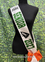 Load image into Gallery viewer, Cheer Megaphone Senior Night Sash - Wide Sash - Customize Colors