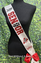Load image into Gallery viewer, Cheer Senior Sash - cheer megaphone with school letters - Customize Colors