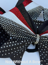 Load image into Gallery viewer, Sticks and Stones Rhinestone Full Glitter Cheer Bow