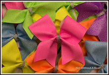Load image into Gallery viewer, Solid Glitter Cheer Bow