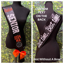 Load image into Gallery viewer, Senior Sash w/ Text On Back - Wide Sash - Customize Colors & Image