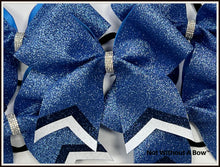 Load image into Gallery viewer, Chevron Tail Glitter Cheer Bow