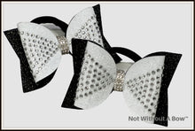 Load image into Gallery viewer, Mini Dolly Rhinestone Pigtail Bow - Glitter Double Layer Cheer Bow - Sold Individually