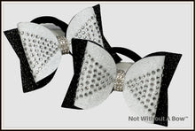 Load image into Gallery viewer, Mini Dolly Rhinestone Pigtail Bow - Glitter Double Layer Cheer Bow - Sold Individually