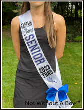Load image into Gallery viewer, Tennis Senior Night Sash - Wide Sash - Customize Colors