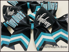 Load image into Gallery viewer, Personalized Chevron Tail Cheer Bow