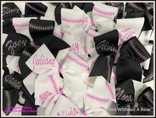 Load image into Gallery viewer, Softball Laces Bow Personalized | Customize Colors
