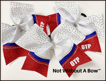 Load image into Gallery viewer, Personalized Intensity Bling Rhinestone Glitter Stripe Cheer Bow | NWAB Exclusive