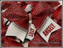 Load image into Gallery viewer, Personalized Intensity Bling Rhinestone Glitter Stripe Cheer Bow | NWAB Exclusive