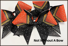 Load image into Gallery viewer, Chevron Loops Delight Rhinestone Cheer Bow - Clear Rhinestones