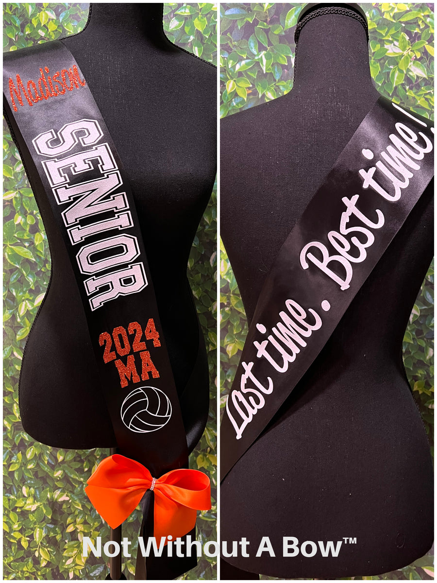 Senior Sashes With Text On Back – notwithoutabow