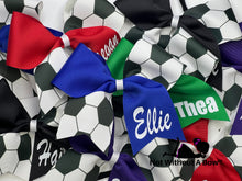 Load image into Gallery viewer, Soccer Bow Personalized  | Customize Colors
