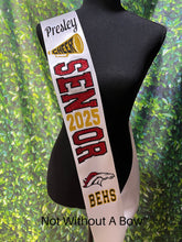 Load image into Gallery viewer, Outline Text Senior Sash  - Cheer - Wide Sash - Customize Colors
