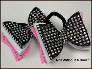 Mini Dolly Rhinestone Pigtail Bow - Triple Layer Rhinestone Dolly Bow - Sold Individually