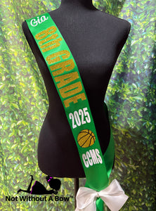 8th Grade Sash - 8th Grade Basketball Sash -  Customize Colors