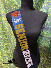 Load image into Gallery viewer, Senior Basketball Sash - Senior Sash - Basketball Sash - Customize Colors
