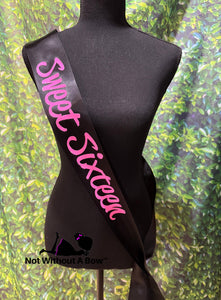 Sweet 16 Birthday Sash  -  Birthday Sash - Personalized Customize Colors