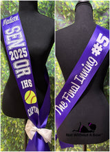 Load image into Gallery viewer, Senior Sash w/ Text On Back - Wide Sash - Customize Colors &amp; Image
