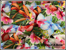 Load image into Gallery viewer, Tropical Hawaiian Luau Cheer Bow - NWAB Exclusive Sublimation Bow
