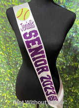 Load image into Gallery viewer, Softball Sash - Softball Senior Sash - Customize Colors
