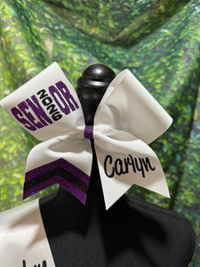 Senior Cheer Bow - Graduation Year Bow  | Chevron Tail