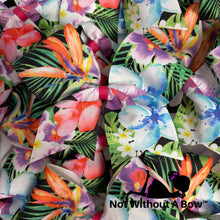 Load image into Gallery viewer, Tropical Hawaiian Luau Cheer Bow - NWAB Exclusive Sublimation Bow
