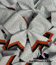 Load image into Gallery viewer, Rhinestone Intensity Bling Cheer Bow with Chevron Tails
