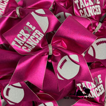 Load image into Gallery viewer, Tackle Cancer Cheer Bow | Pink Awareness Cheer Bow
