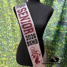 Load image into Gallery viewer, Custom listing -   Wide Sash - BSMB Band Dude - Silver sash
