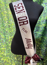 Load image into Gallery viewer, Cheer Megaphone &amp; Large Name Senior Sash - Wide Sash - Customize Colors
