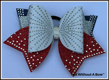 Load image into Gallery viewer, XL Rhinestone Burst Dolly Glitter Cheer Bow
