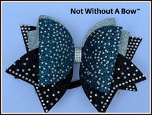 Load image into Gallery viewer, XL Rhinestone Scatter Dolly Glitter Cheer Bow
