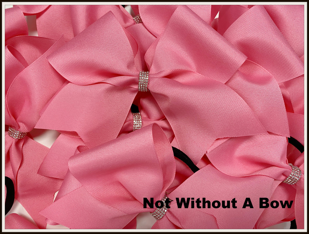 Pink Awareness Cheer Bow | Camp | Practice | Everyday Cheer Bow  - With Rhinestone BLING