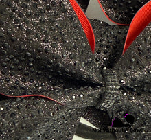 Load image into Gallery viewer, Black Rhinestone Glitter Cheer Bow
