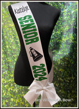 Load image into Gallery viewer, Cheer Senior Sash - Cheer Megaphone Senior Night Sash - Cheer Senior 2026 Sash - Wide Sash - Customize Colors
